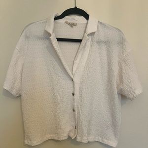 Madewell Crinkle Knit Button Top - M
